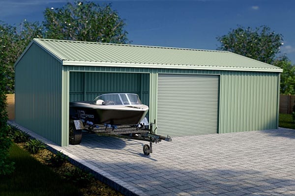  UBild Economy Double Garage with Workshop 8.69m x 6m with Roller Doors