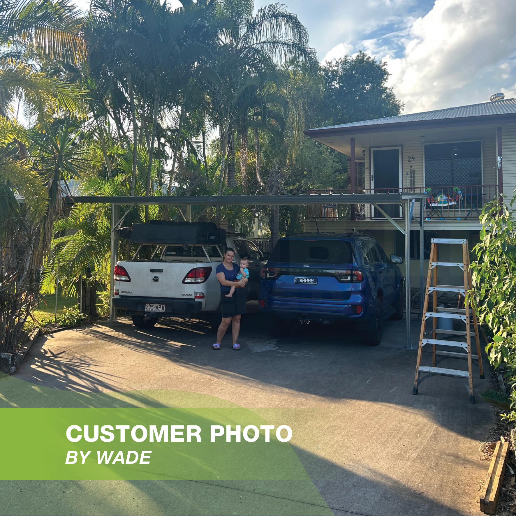 Double Flat Roof Carport