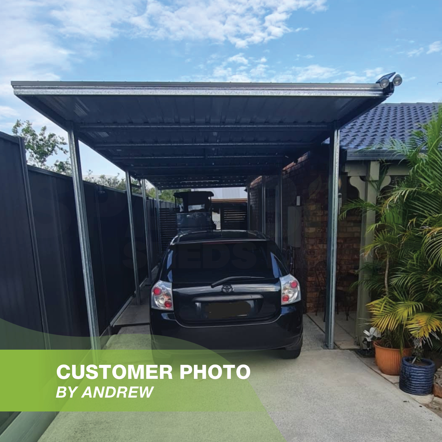 Single Flat Roof Carport