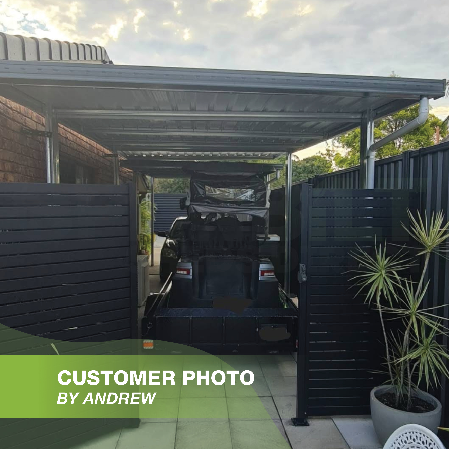 Single Flat Roof Carport