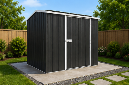 YardStore gable roof garden shed in Slate Grey